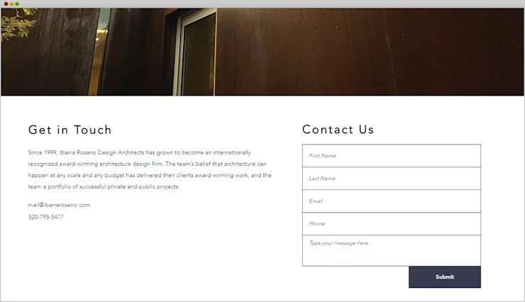 Ibarra Rosano Wix Website architecture portfolio