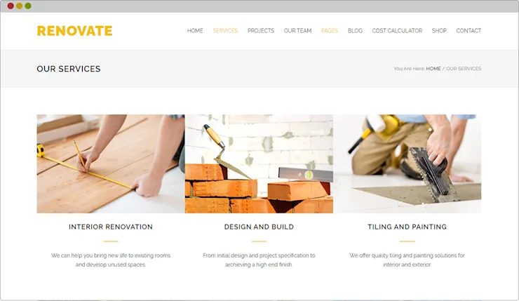 Construction Renovation Website