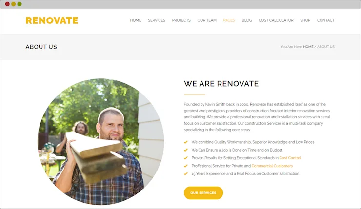 Construction Renovation Website