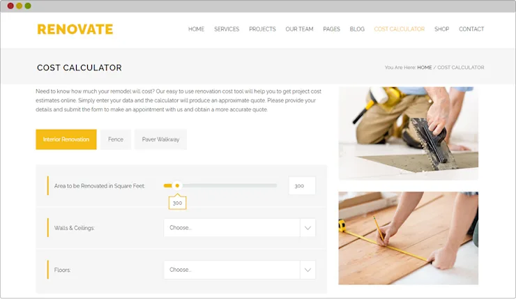 Construction Renovation Website