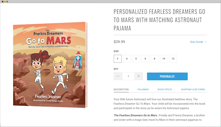 Fearless Dreamer Web to Print customization