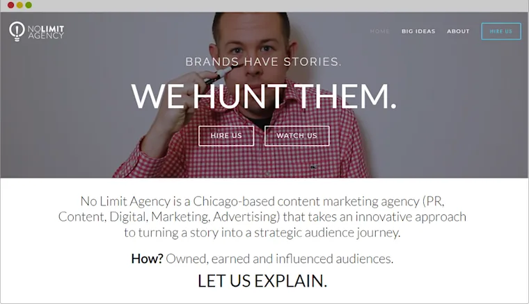 No Limit Agency Squarespace website