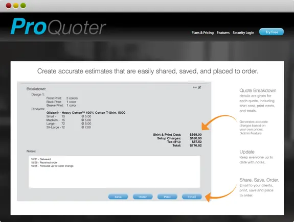 ProQuoter CRM Website