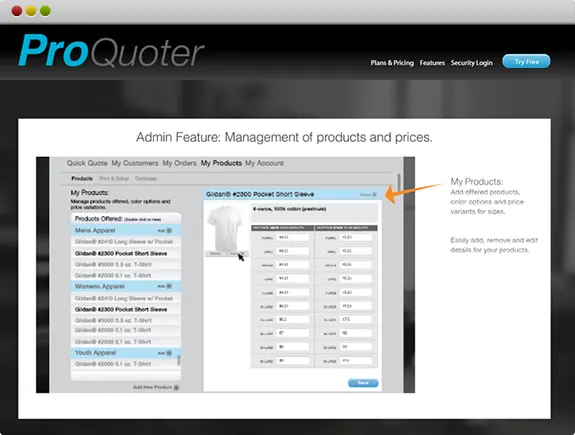 ProQuoter CRM Website