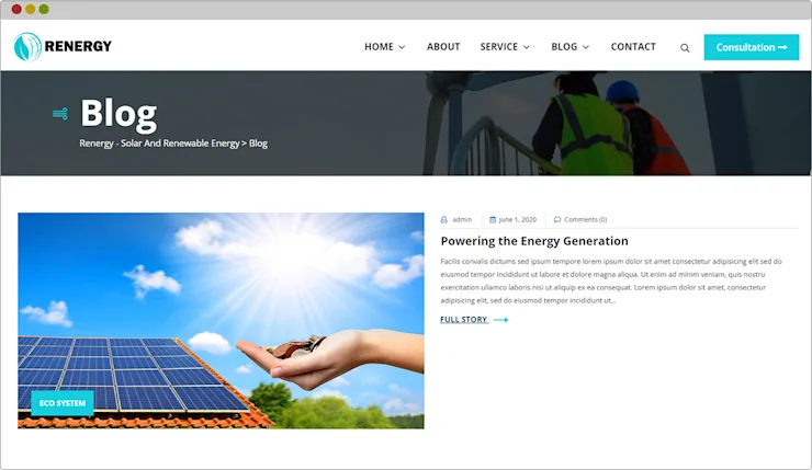 Renewable Solar Company Website