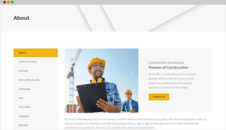 Roofing Company Website