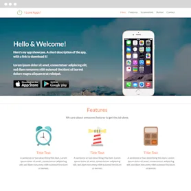 App Data Strikingly template preview