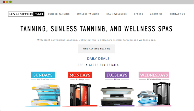 Unlimited Tan Squarespace website