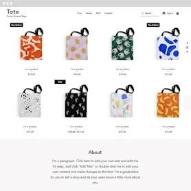 Accessories Store Wix template preview