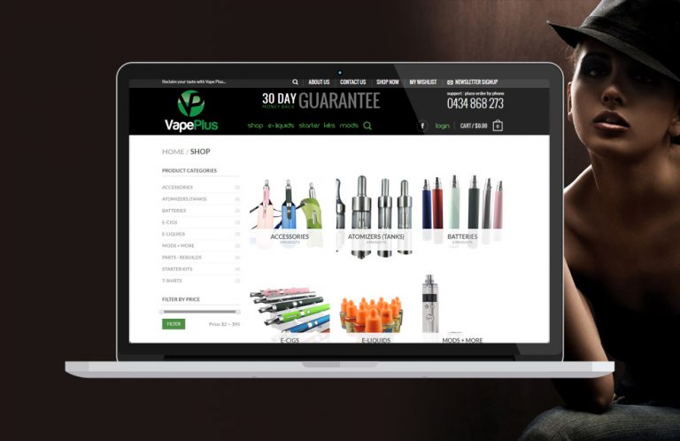 Vape Plus, Ecommerce website