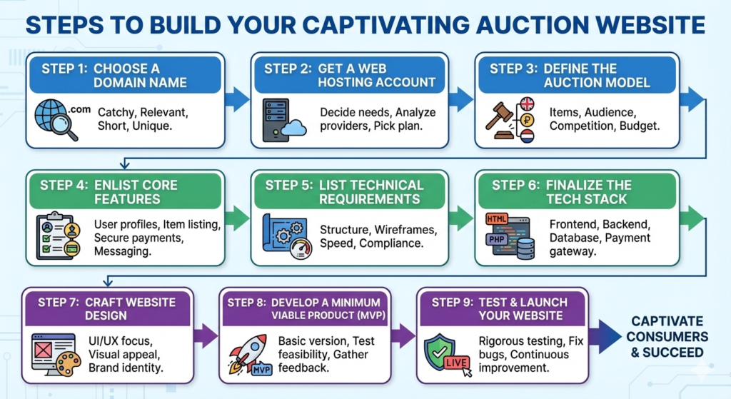 Steps to build an auction website that will entice your customers