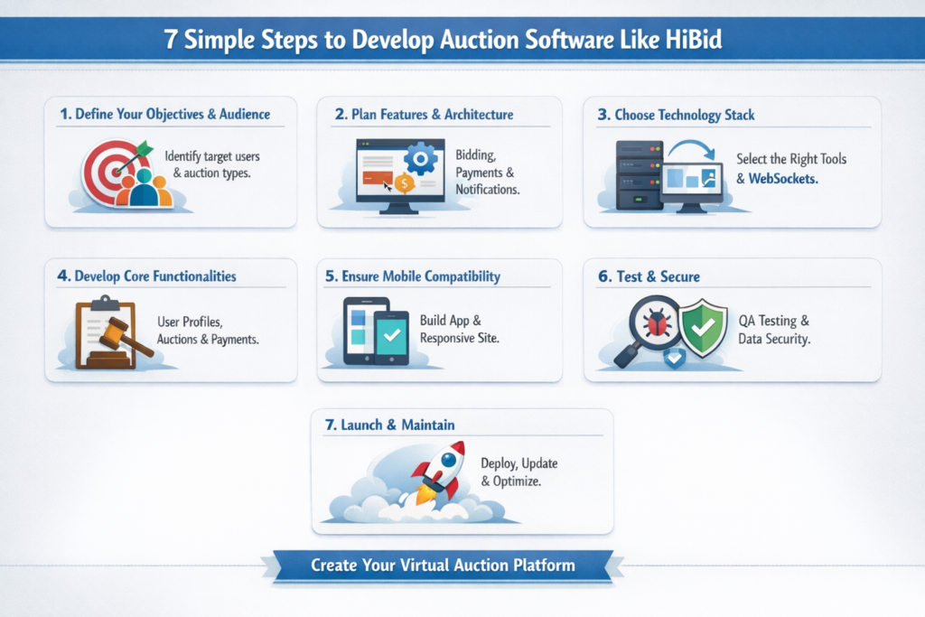 7 Simple Steps to Develop Auction Software Like HiBid