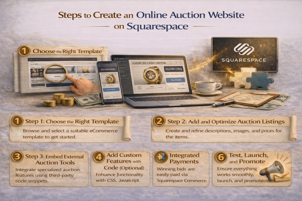 Steps to Create an Online Auction Website on Squarespace