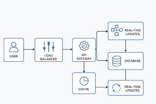 This structure ensures fluid communication between all components while maintaining high availability.